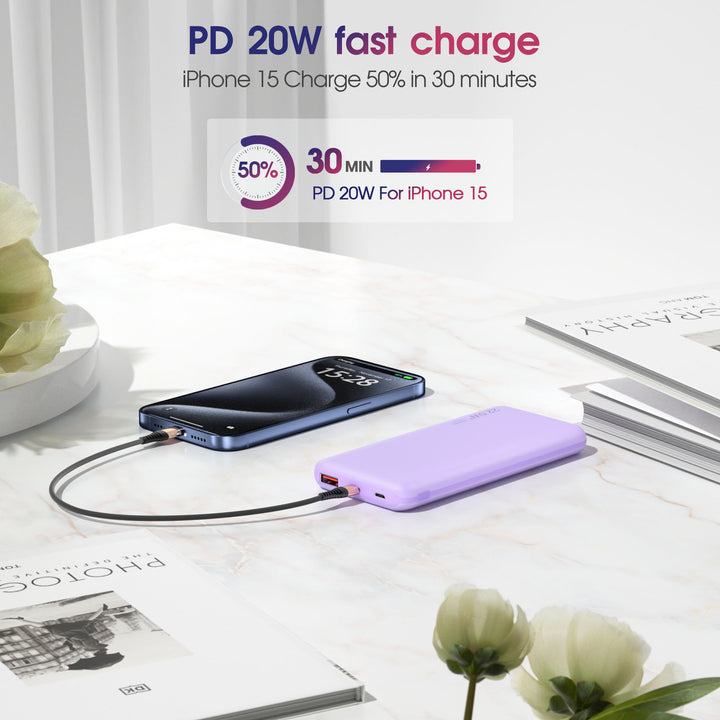 Portable power bank with fast charging and multiple charging ports Bowlift