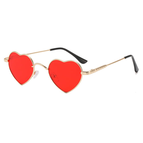 Women's Heart-Shaped Sunglasses with Delicate Metal Frame Bowlift