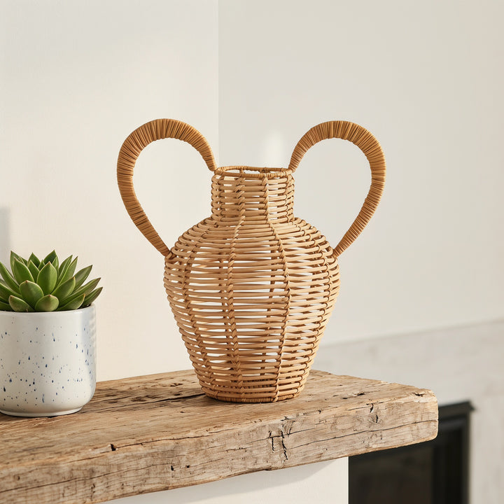 Decorative vase made of woven natural material Bowlift