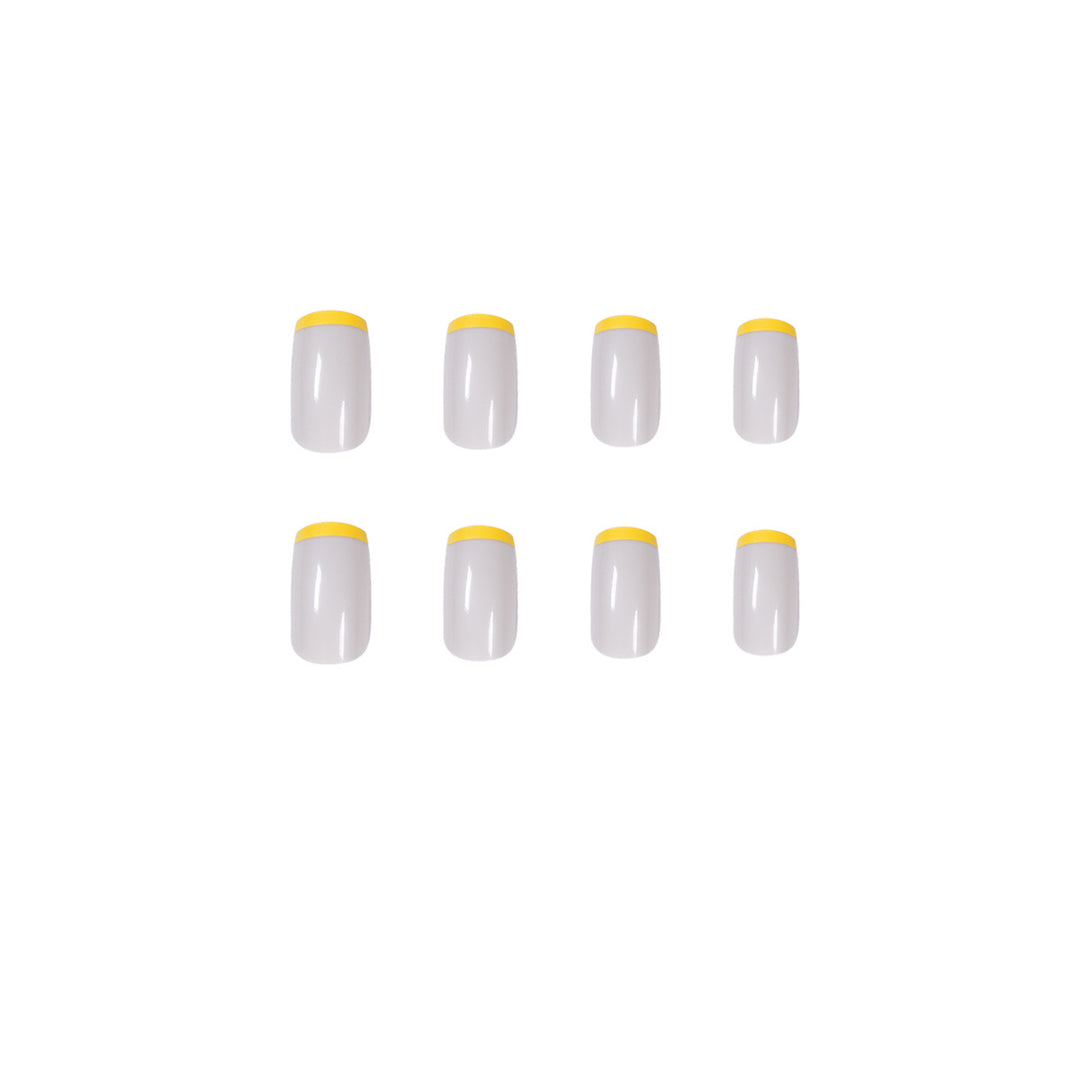 Artistic nail extensions with modern French-tip design Bowlift