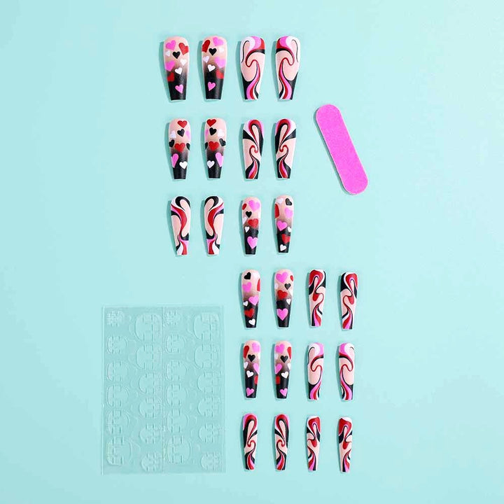 Creative Heart Pattern Art Nails Bowlift