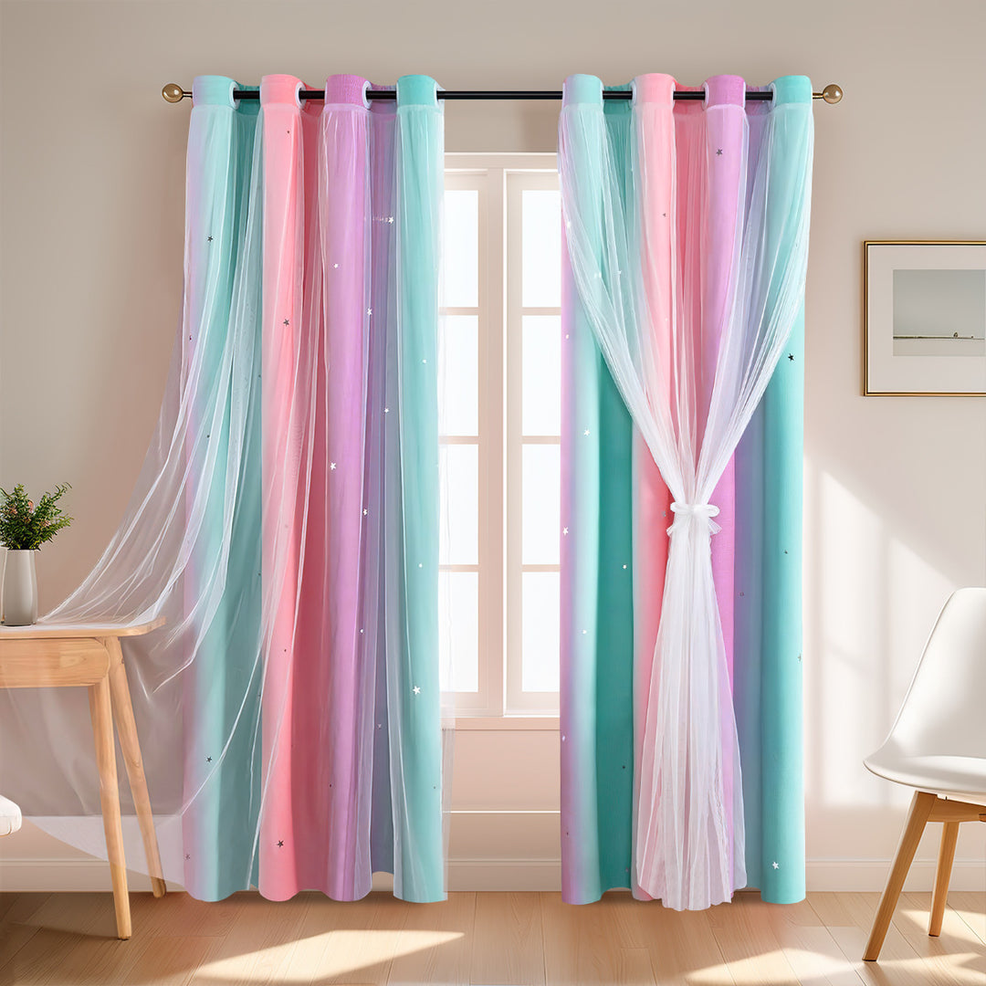 Colorful Decorative Sheer Window Curtain
