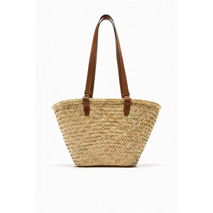 Elegant braided tote bag with leather handles Bowlift