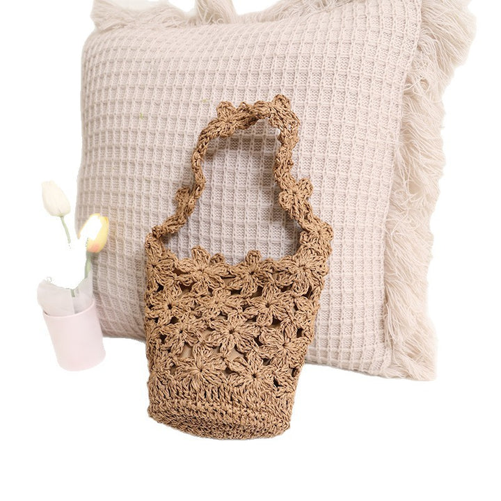 Handcrafted Macrame Bag In Floral Design Bowlift