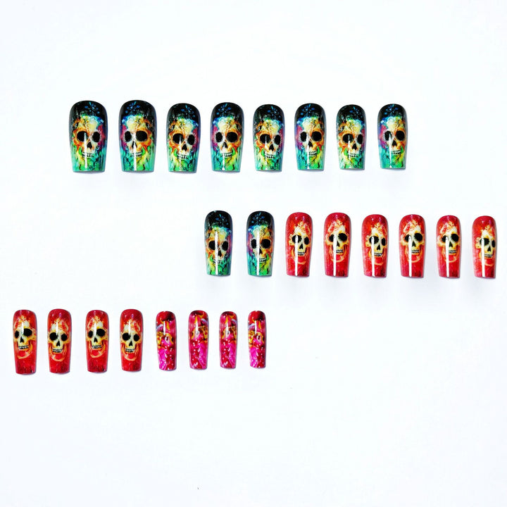 Artistic Skull Nail Art Bowlift