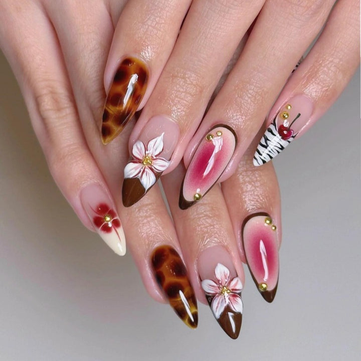Animal-Inspired Press-On Nail Art Set Bowlift