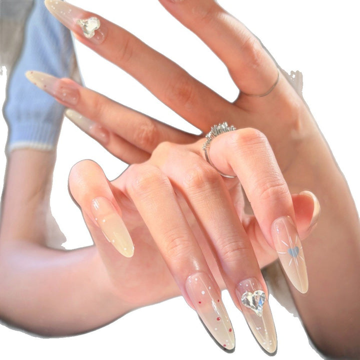 Decorative Press-On Nail Art Set with Star and Gemstone Accents Bowlift