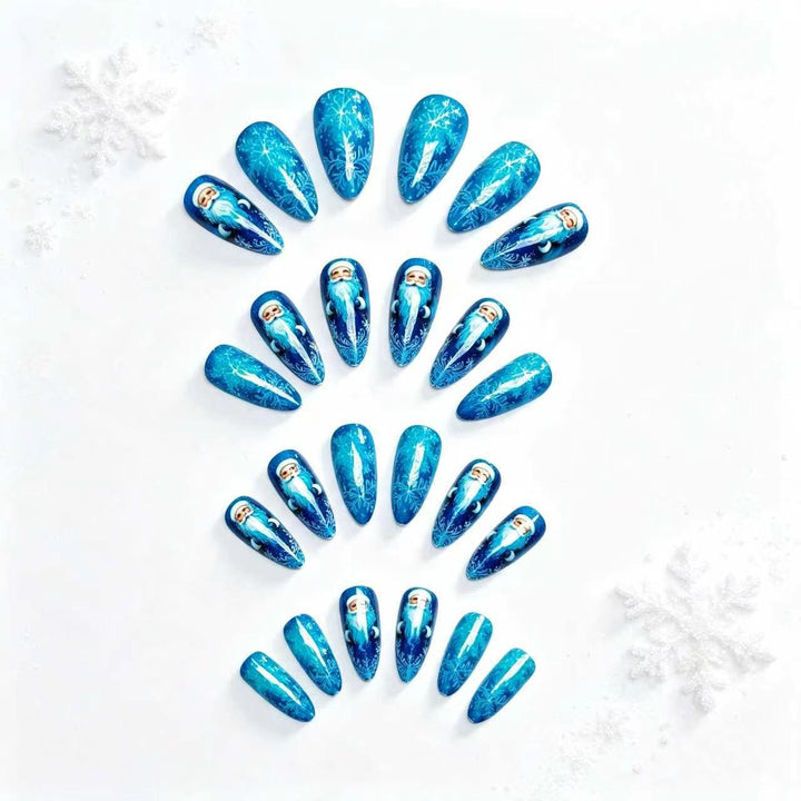 Artificial nails with festive Santa design Bowlift