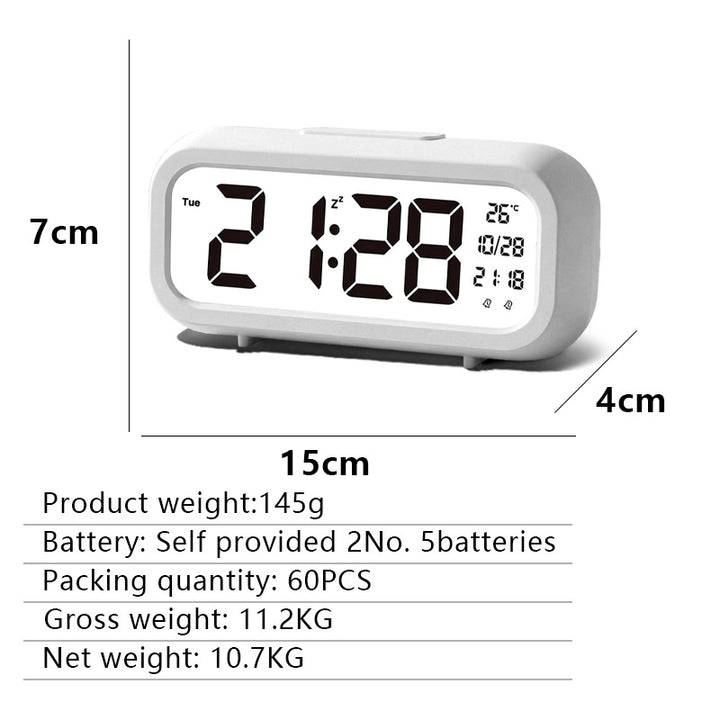 Digital alarm clock with temperature display and large LED display Bowlift