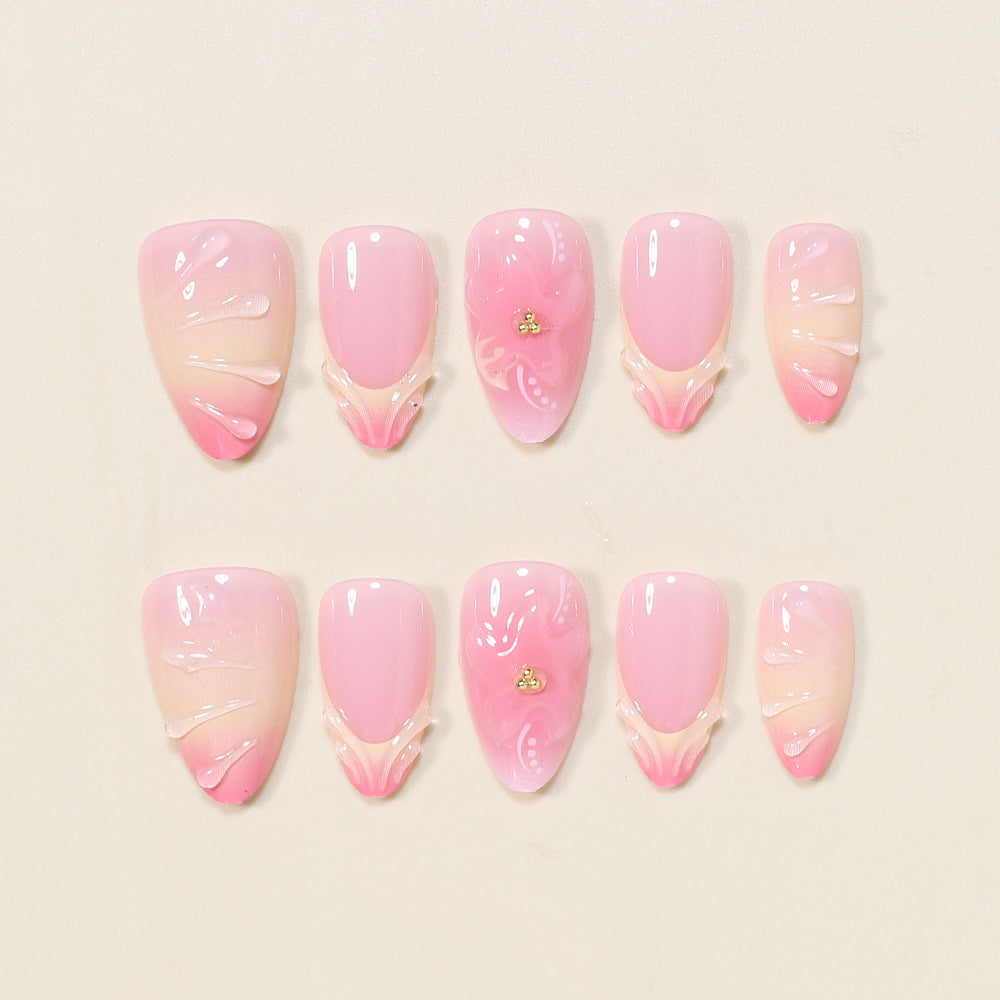 Elegant Floral Press-On Nail Art Set Bowlift