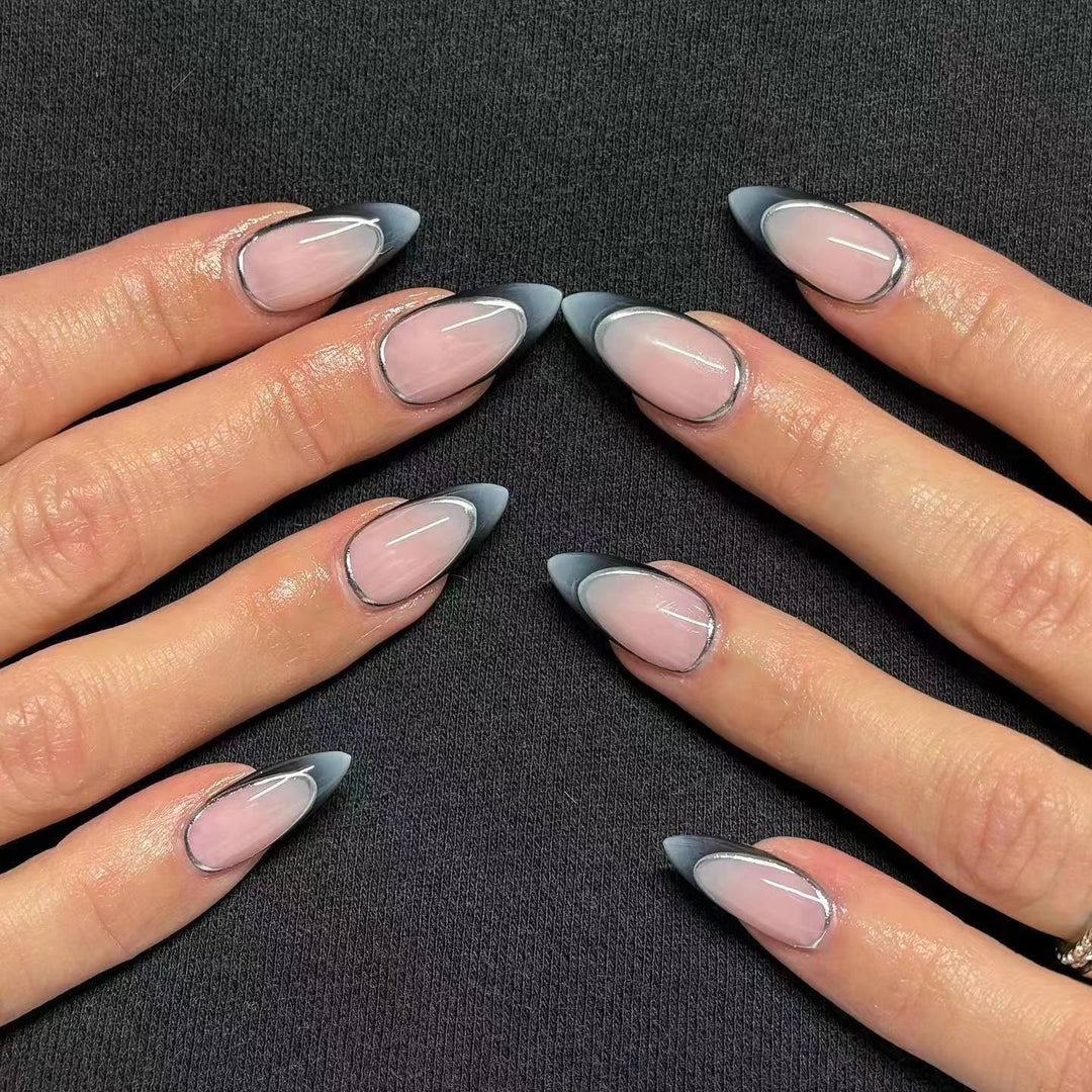 Stiletto artificial nails with elegant ombre design Bowlift