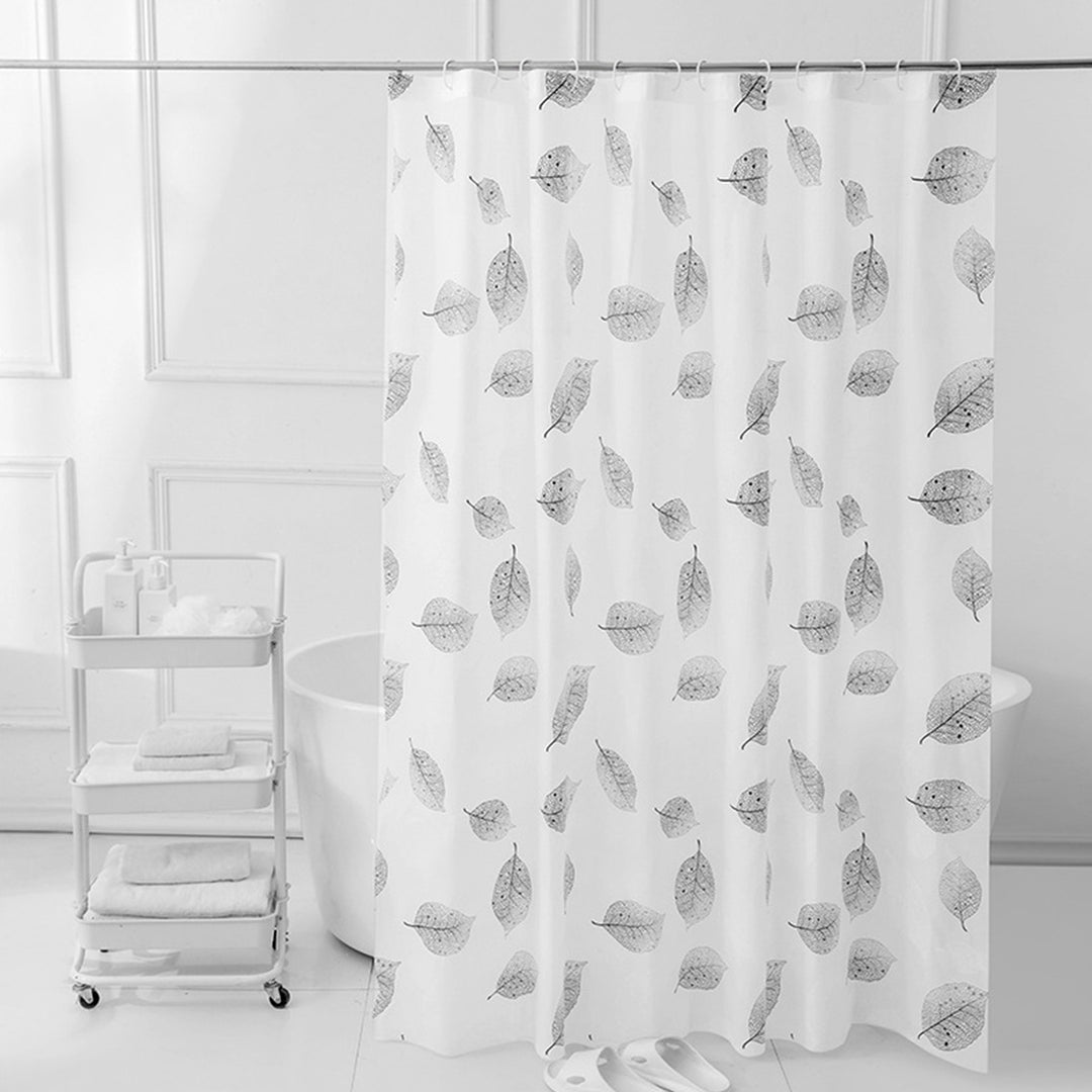 Leaf-Patterned Shower Curtain Bowlift