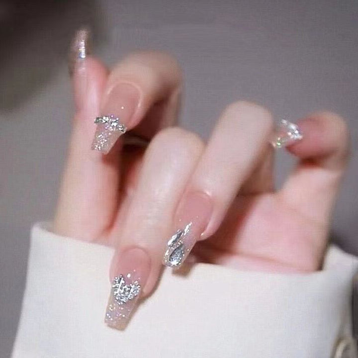Stylish heart and ombre design artificial nails Bowlift