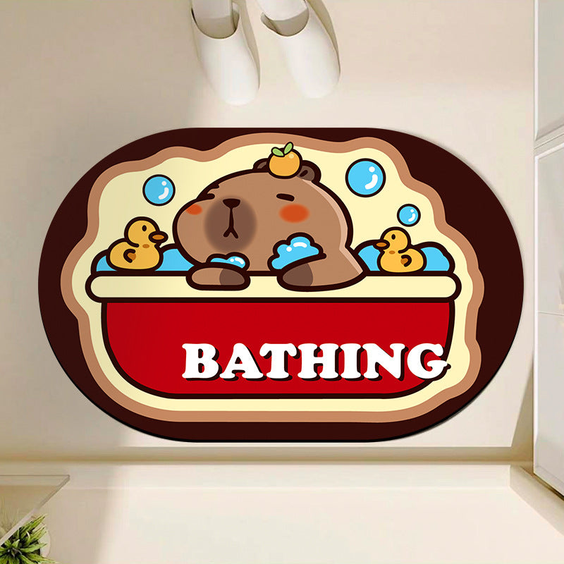 Cartoon Bear-Themed Non-Slip Bath Mat