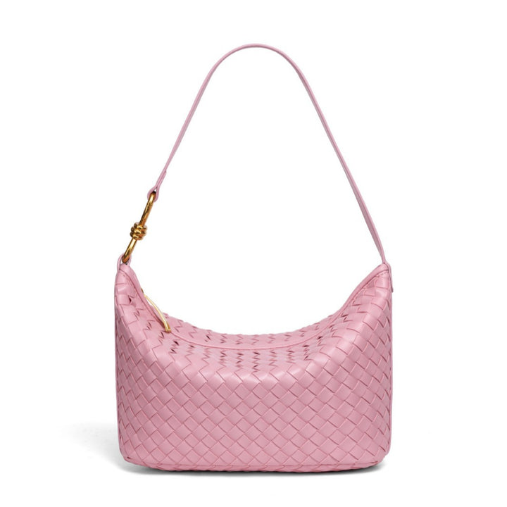 Stylish Woven Leather Handbag Bowlift