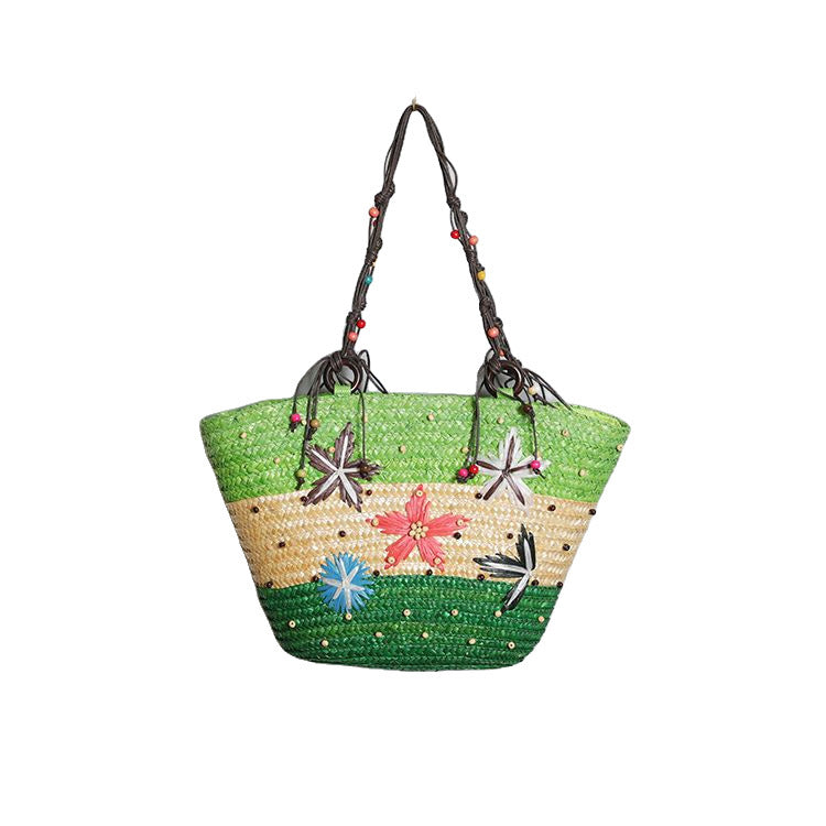 Beach bag with colorful flower pattern Bowlift