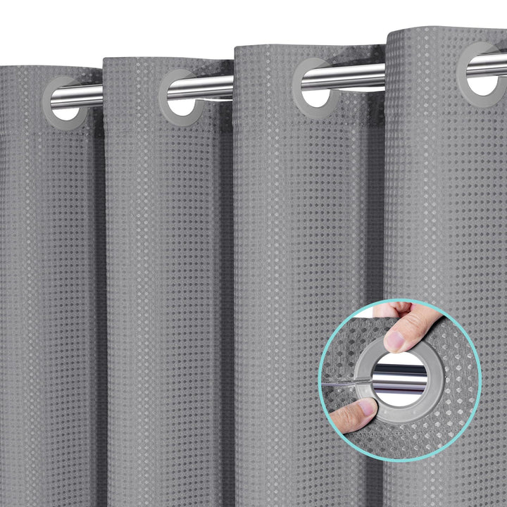 Textured Waterproof Shower Curtain Bowlift