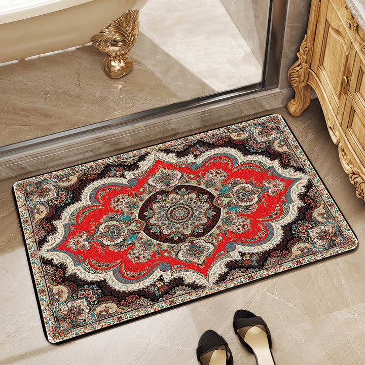 Elegant Floral Pattern Bath Mat Bowlift