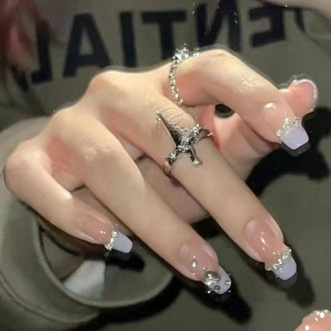 Artful nail design with glitter detail Bowlift