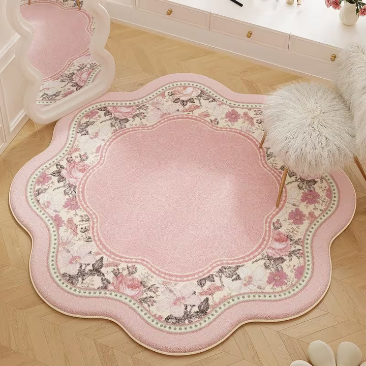 Floral Design Round Bath Mat