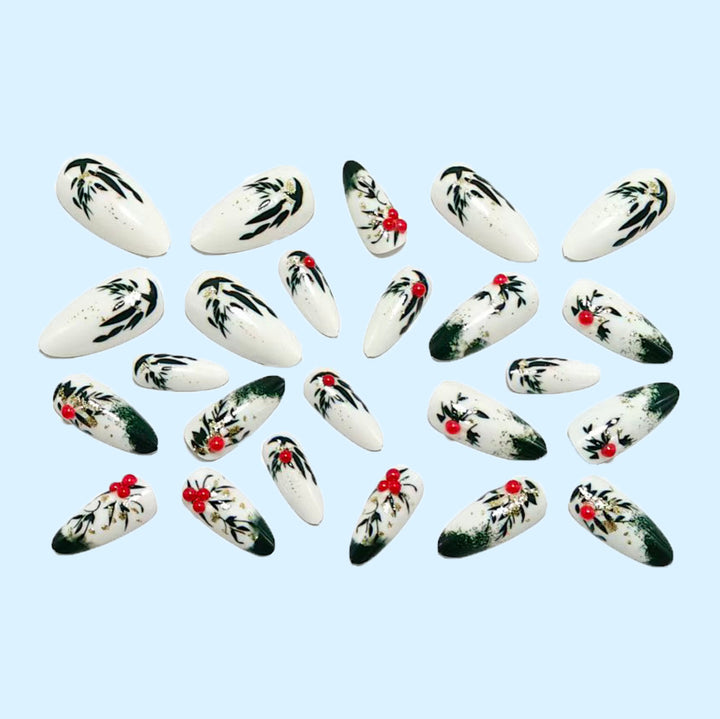 Artificial nails with festive flower design Bowlift