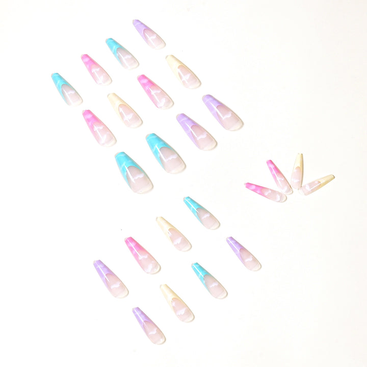 Artistic Acrylic Nails with Cloud Design Bowlift