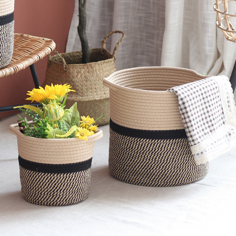 Handcrafted storage basket with handles Bowlift