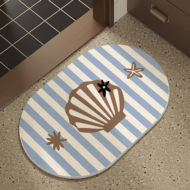 Coastal-themed Non-Slip Bath Mat