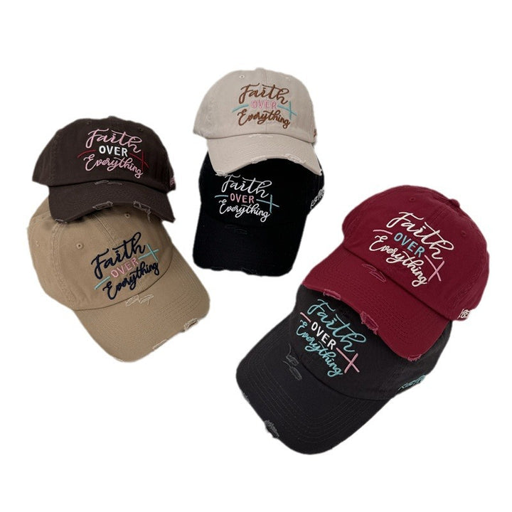 Women's Distressed Embroidered Baseball Cap Bowlift