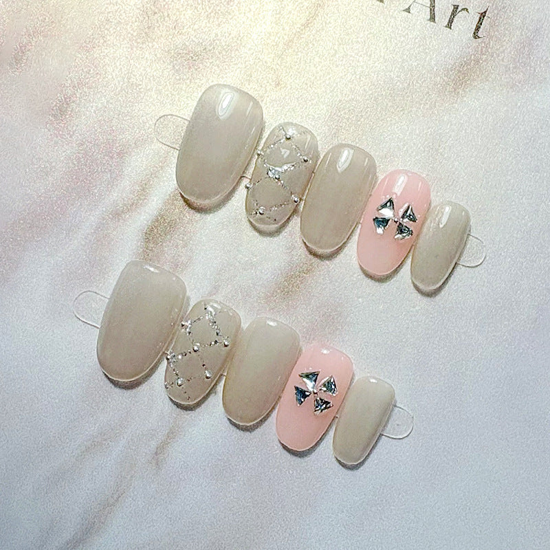 French Tip Press-On Nail Set Bowlift