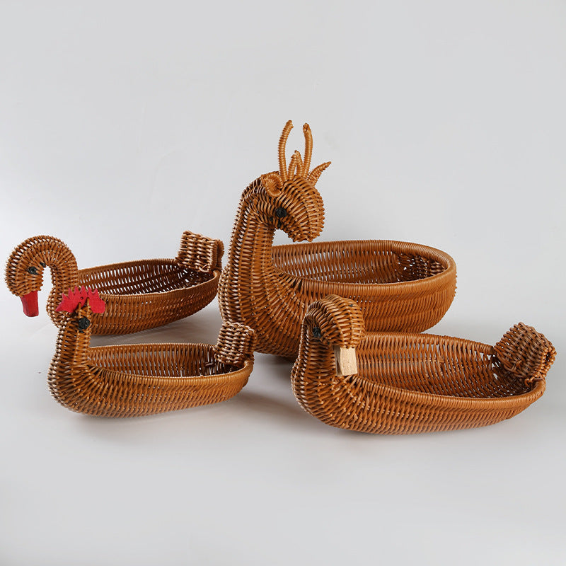 Unisex Braided Decoration Basket in Duck Shape Bowlift