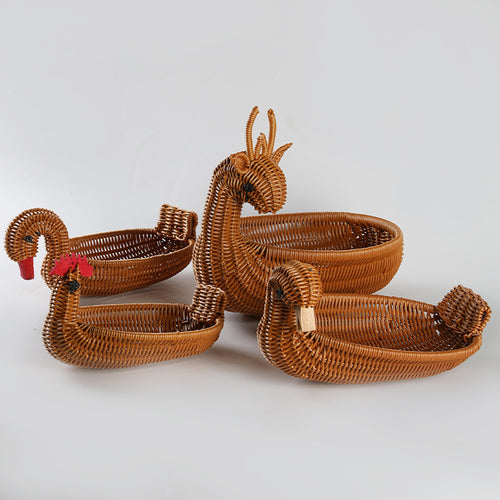 Decorative Woven Duck-Shaped Storage Basket Bowlift