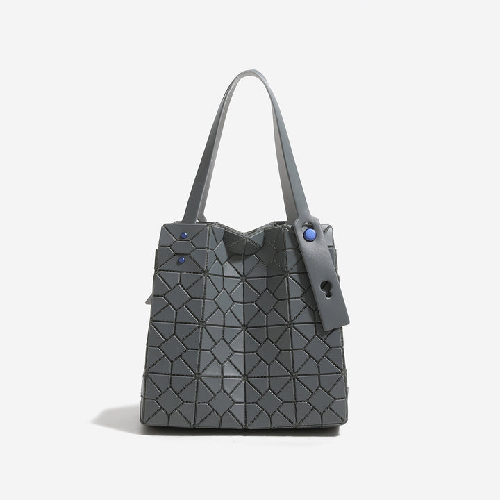 Geometric Patterned Tote Bag with Detachable Keychain