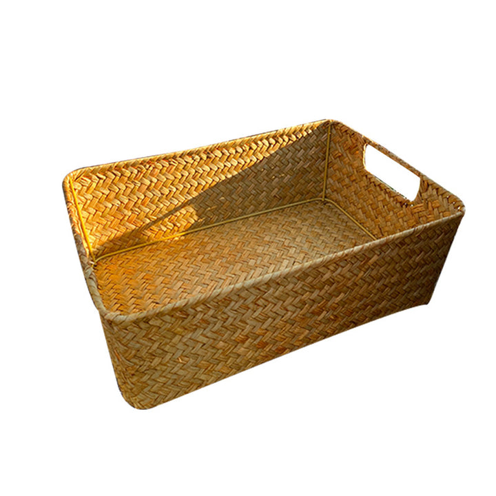 Women's rectangular storage basket made of natural materials Bowlift