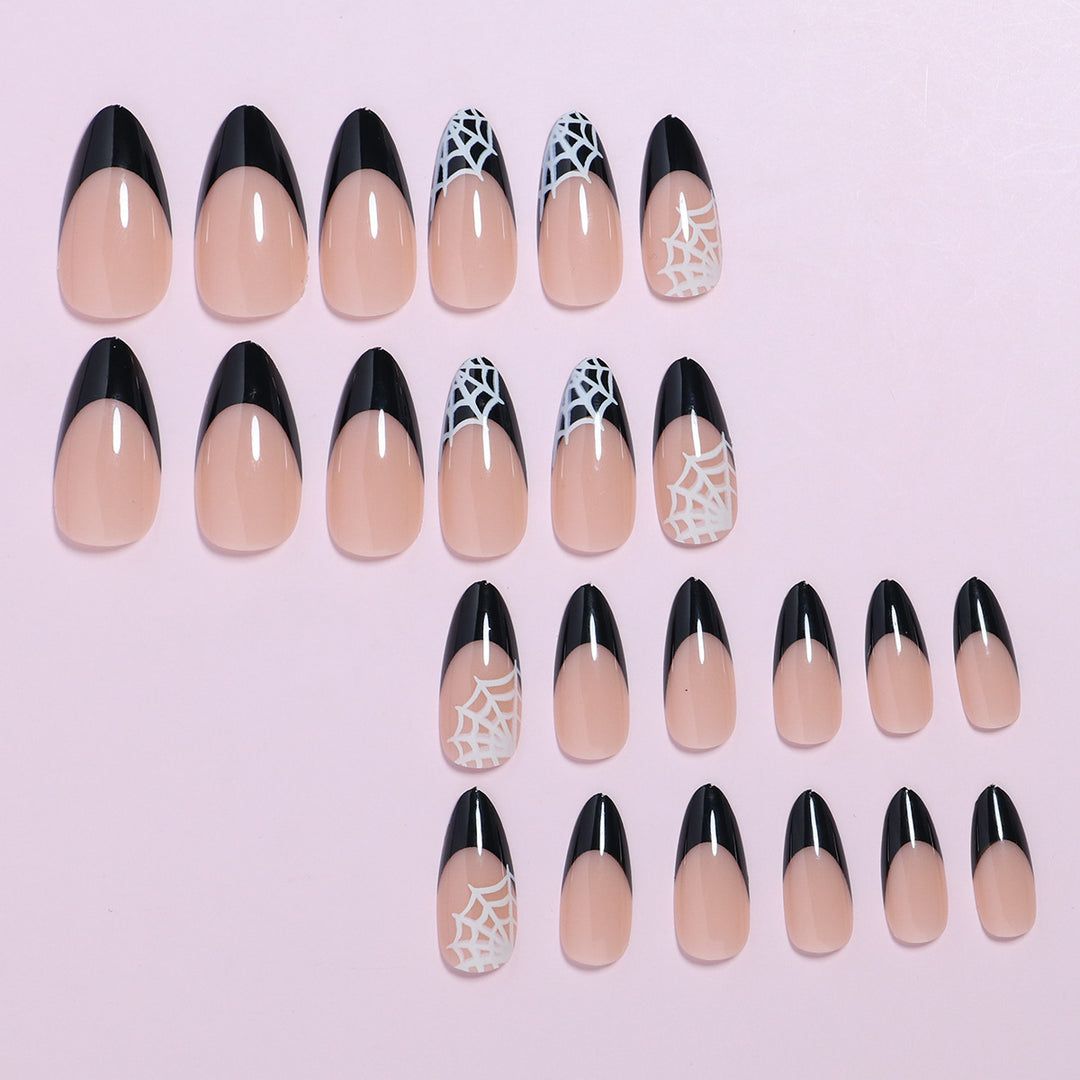 Artistic Halloween-Themed Stiletto Press-On Nails Bowlift