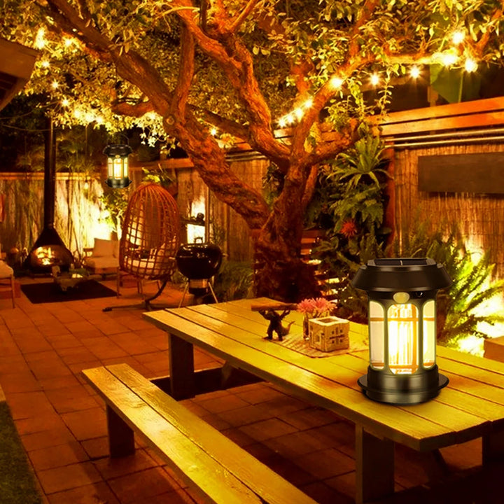 Solar Rechargeable LED Hanging Lantern with Motion Sensor and Wall Mount Bowlift