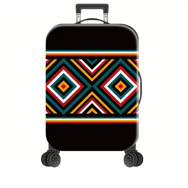 Unisex Hard Shell Suitcase with Creative Geometric Pattern Bowlift