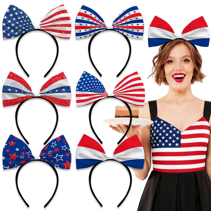 Women's decorative bow headband with oversized fabric bow and flexible headband Bowlift