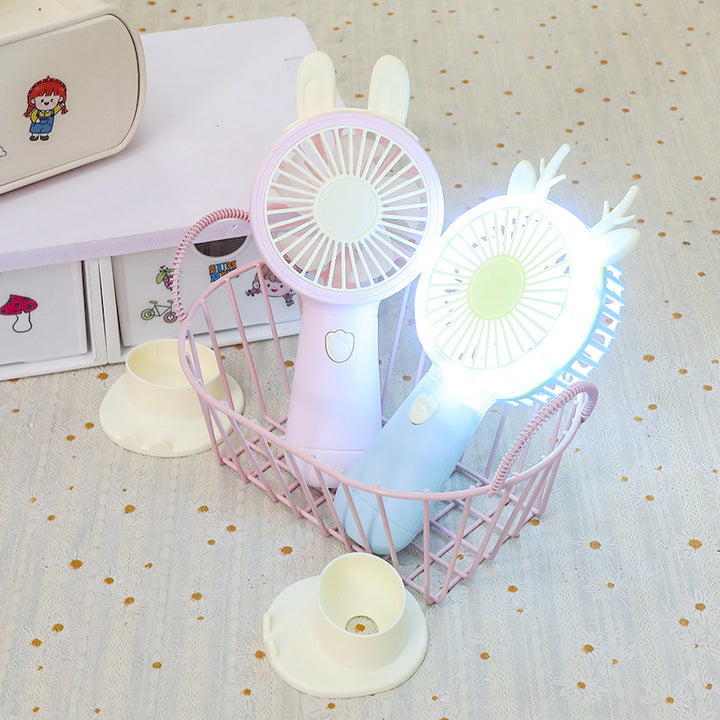 Women's Portable LED Fan in Cute Rabbit Design Bowlift