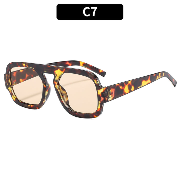 Bold Angular Square Frame Sunglasses