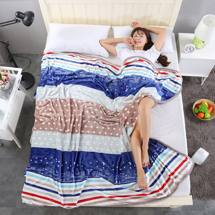 Women Cozy Fleece Blanket with Stars and Moons Bowlift