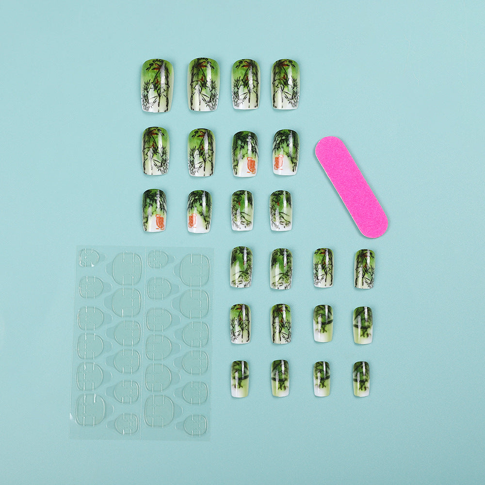 Artificial nails with bamboo design Bowlift