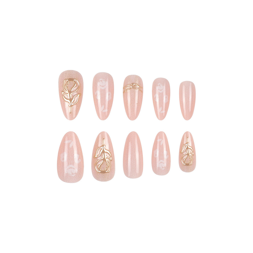 Artistic Stiletto Press-On Nail Extensions with Elegant Designs Bowlift