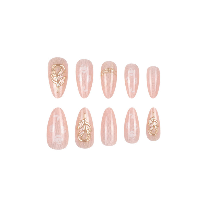 Artistic Stiletto Press-On Nail Extensions with Elegant Designs Bowlift