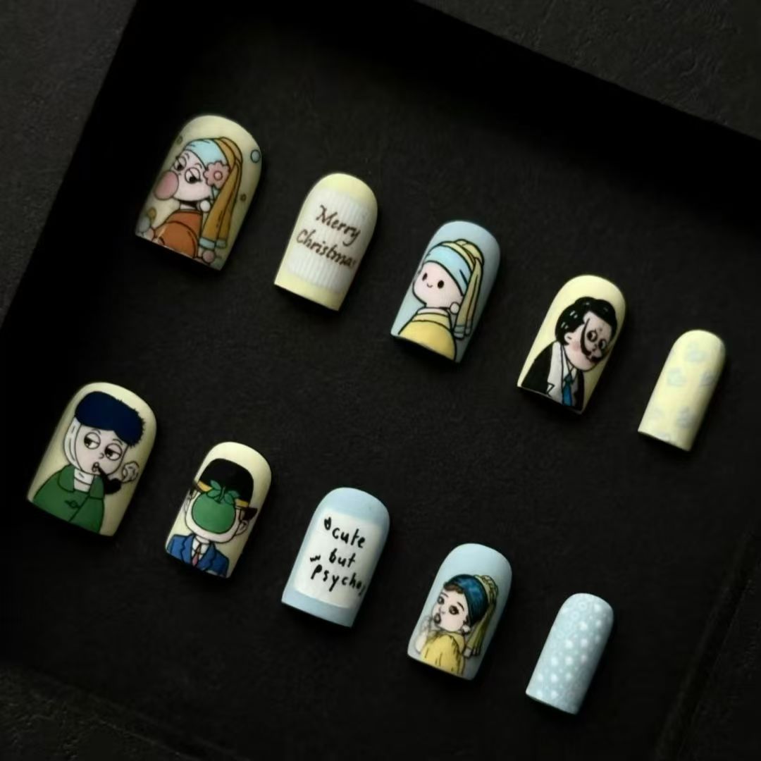 Whimsical Bear-Themed Press-On Nail Art Kit Bowlift