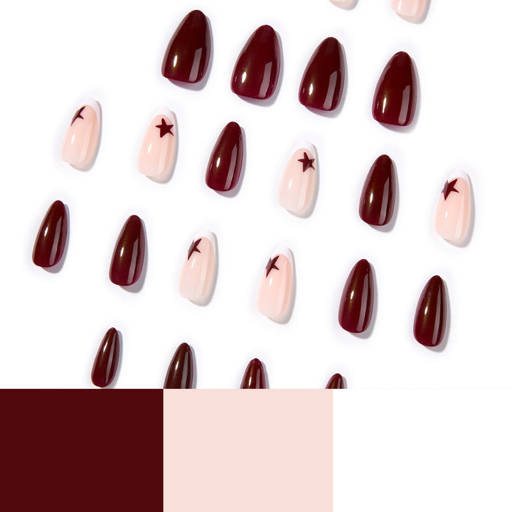Artful Nail Extensions with Star Design Bowlift