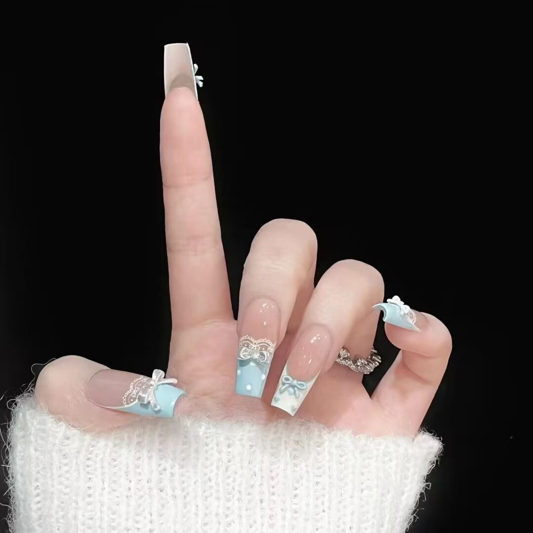Elegant artificial nails with bow design Bowlift