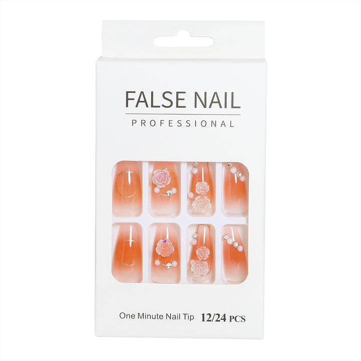 Decorative Press-On Nail Set with 3D Accents Bowlift