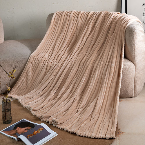 Women's plush blanket with ribbed structure Bowlift