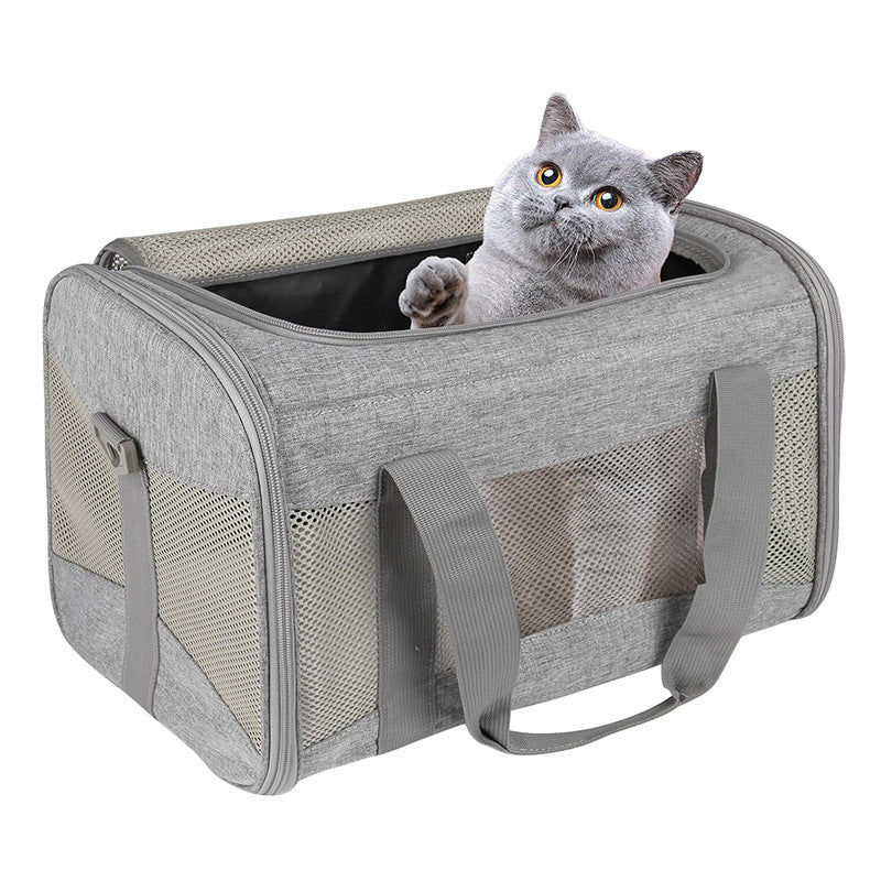 Pet carrier bag with breathable mesh windows Bowlift